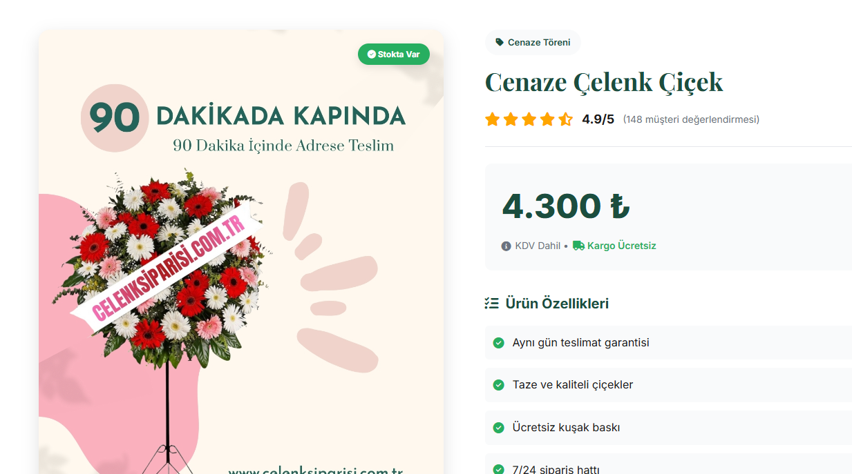 Çelenk Siparişi Düğün Cenaze Çelenk Gönderme