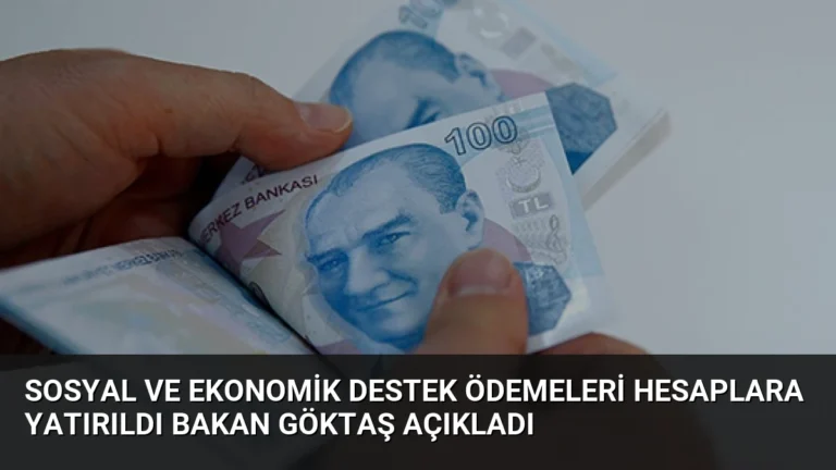 Sosyal ve Ekonomik Destek Ödemeleri Hesaplara Yatırıldı Bakan Göktaş Açıkladı
