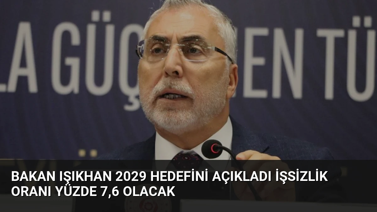 Bakan Işıkhan 2029 Hedefini Açıkladı İşsizlik Oranı Yüzde 7,6 Olacak